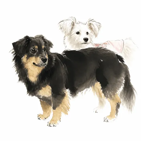 Mini & Xiaomai in Eastern Ink